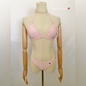 WICKED WEASEL ‘312 TRI TOP & 229 CHEEKY BIKINI BOTTOM' SET IN CHAMPAGNE PINK